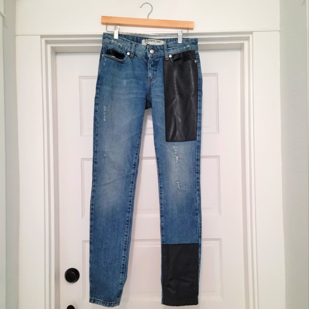 McQ by Alexander McQueen mixed media denim